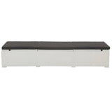 vidaXL Ligbed met kussen poly rattan wit