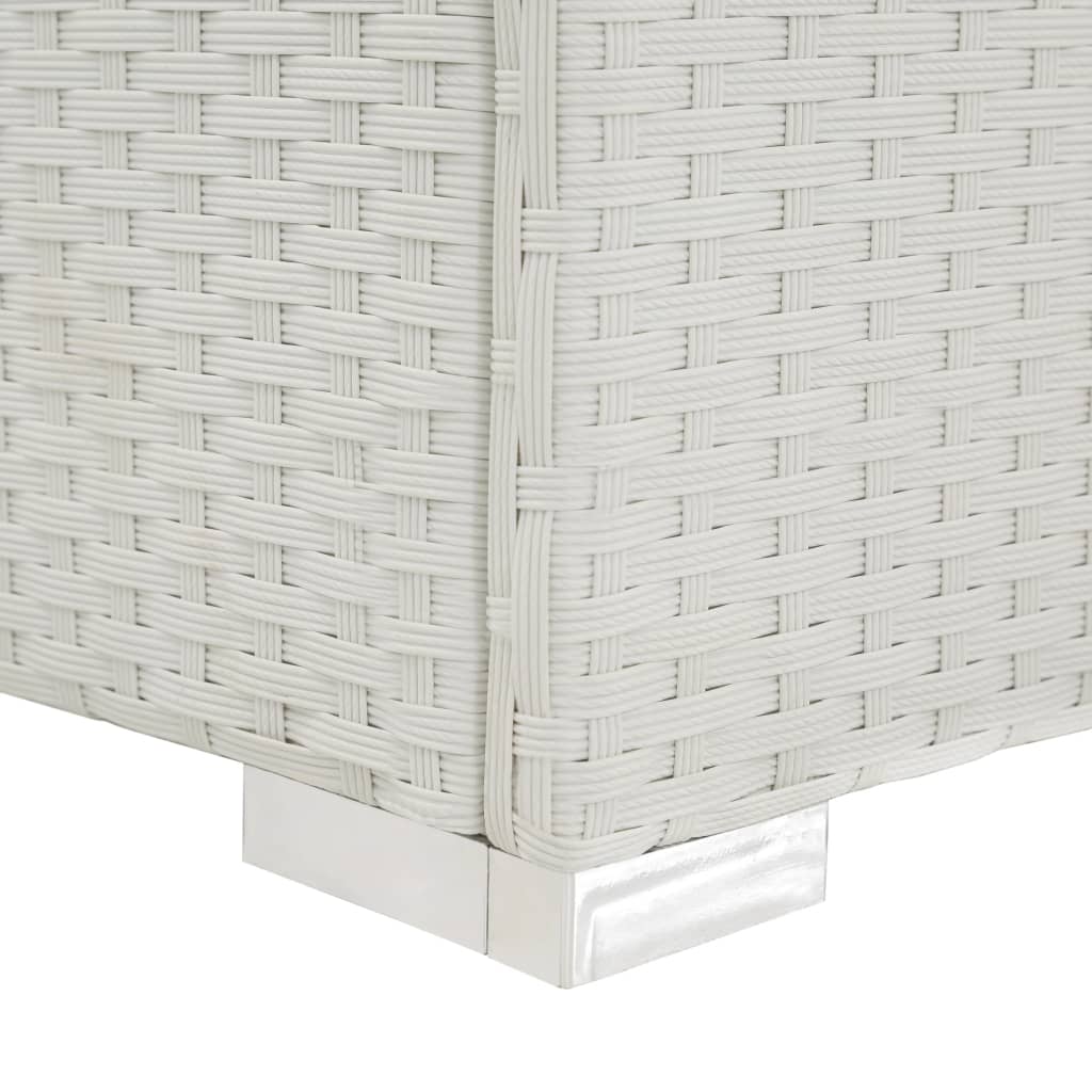 vidaXL Ligbed met kussen poly rattan wit
