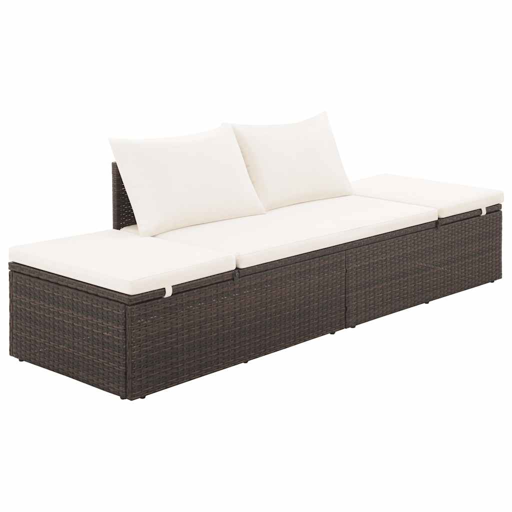 vidaXL Tuinbed 195x60 cm poly rattan zwart
