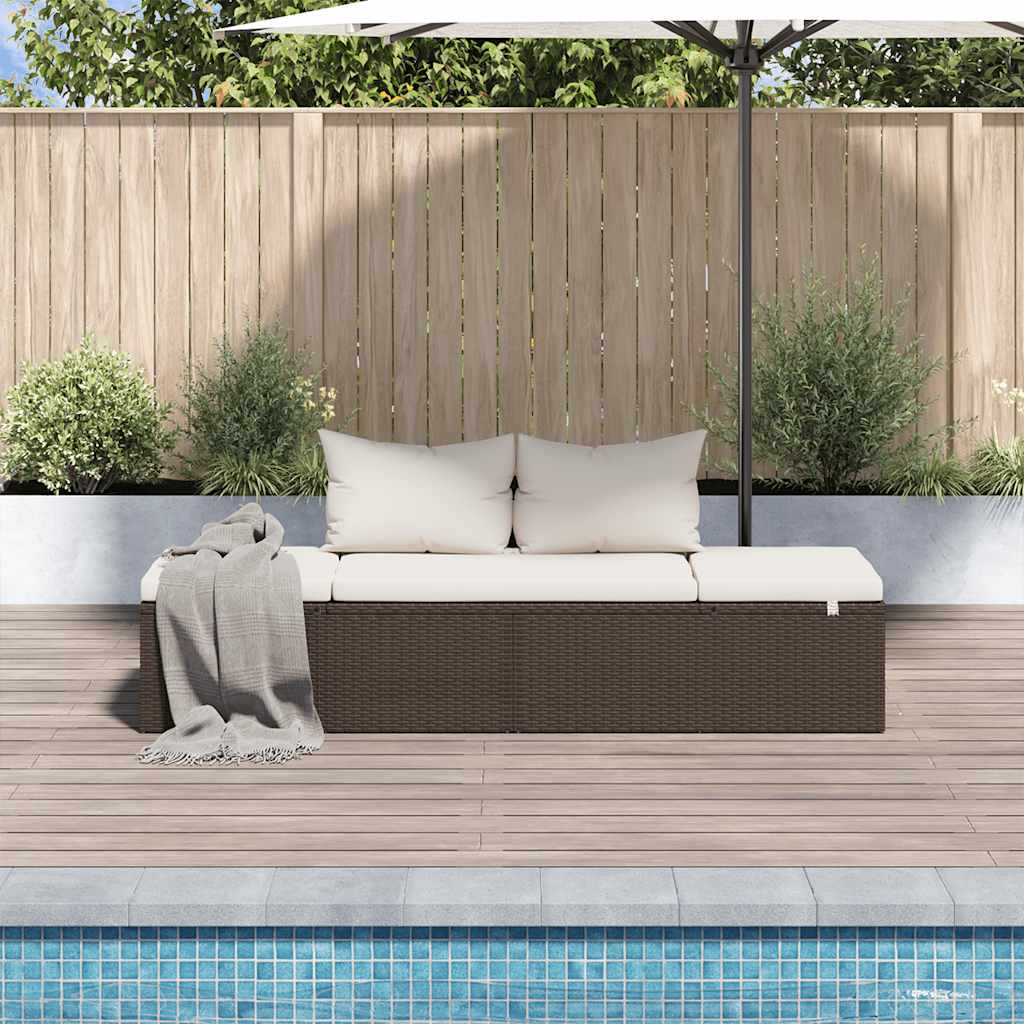 vidaXL Tuinbed 195x60 cm poly rattan zwart
