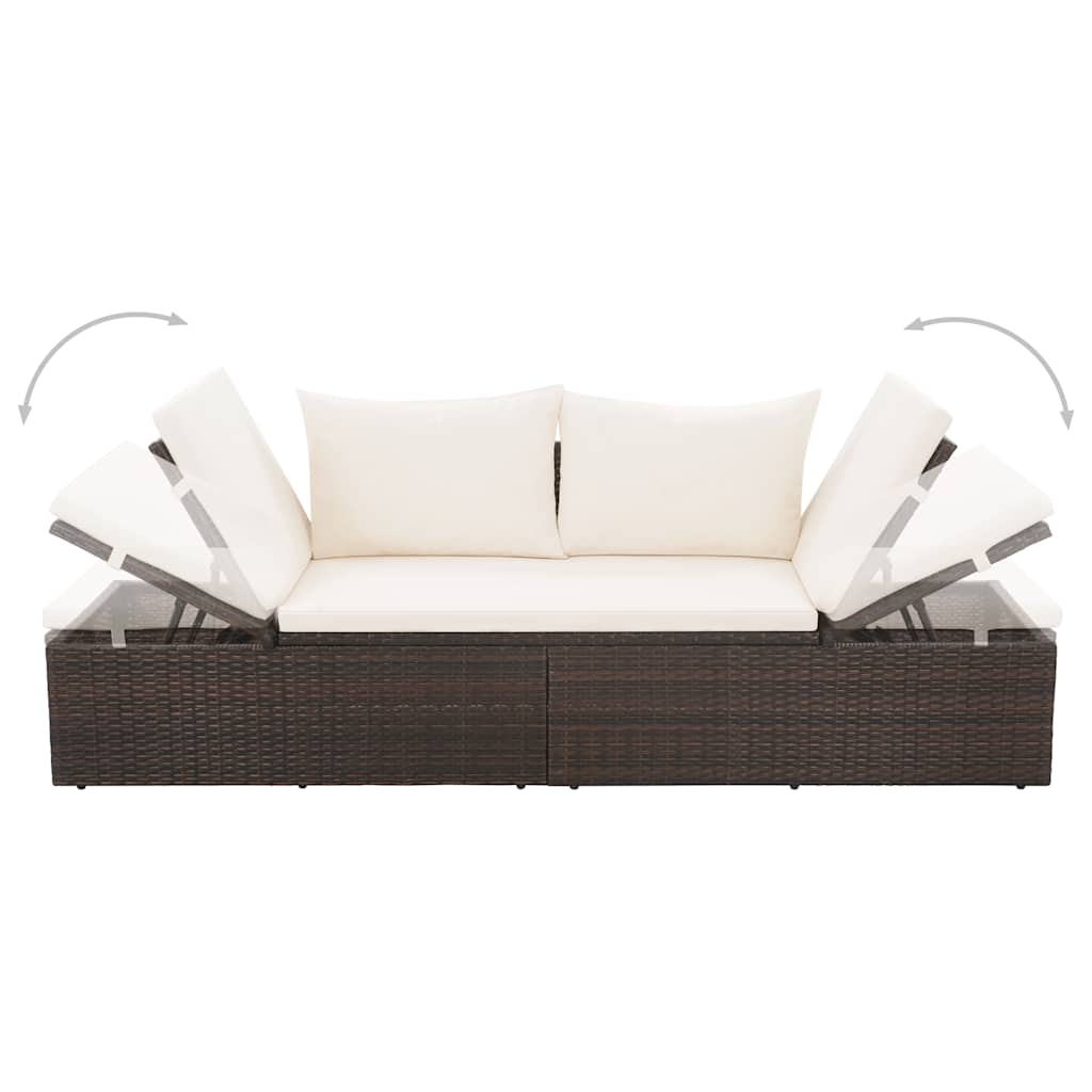 vidaXL Tuinbed 195x60 cm poly rattan zwart
