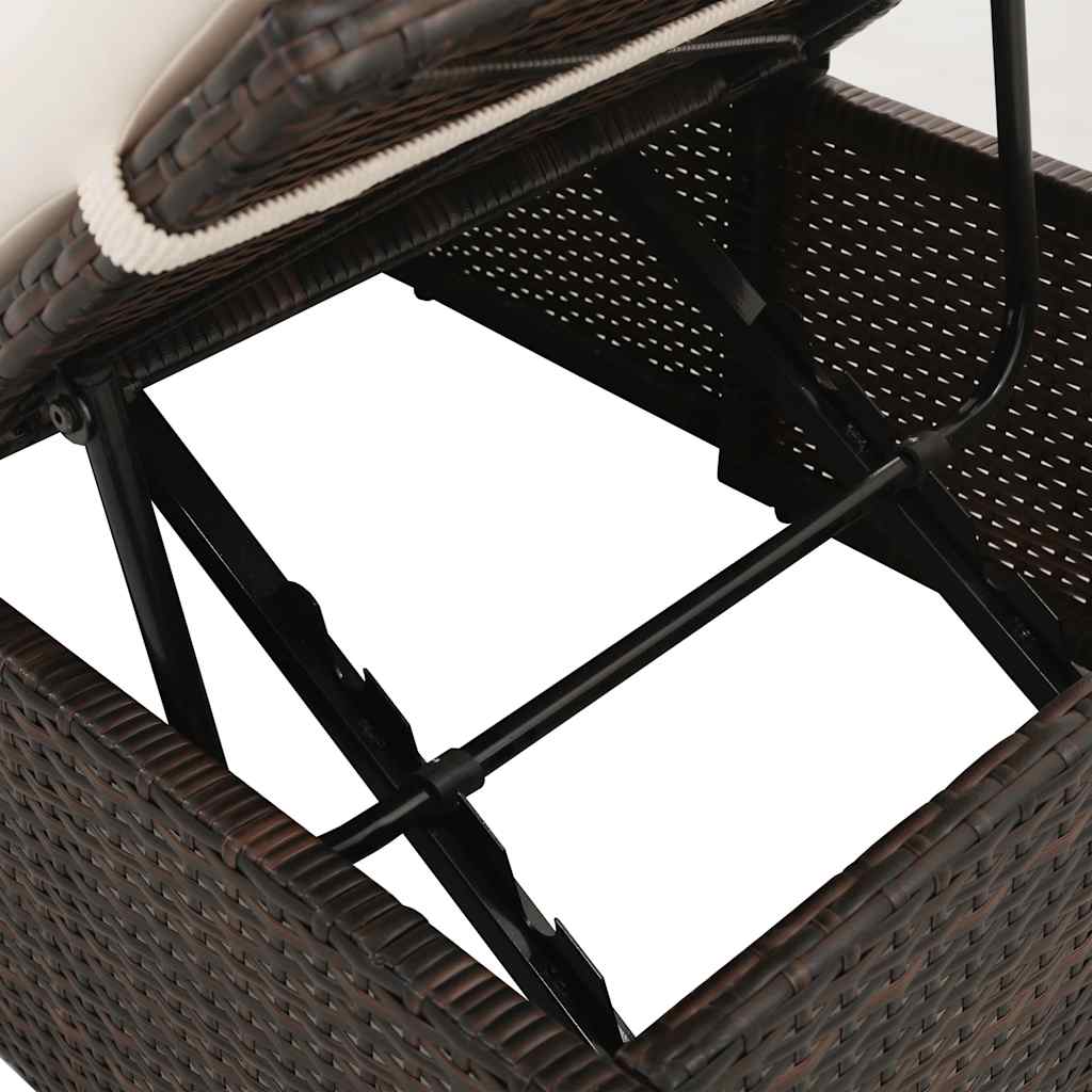 vidaXL Tuinbed 195x60 cm poly rattan zwart