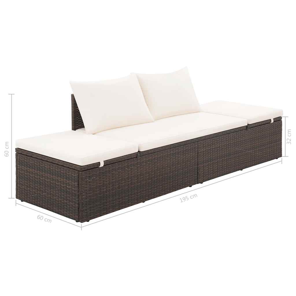 vidaXL Tuinbed 195x60 cm poly rattan zwart