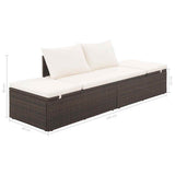 vidaXL Tuinbed 195x60 cm poly rattan zwart