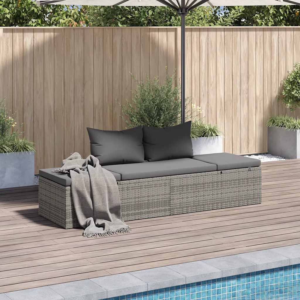 vidaXL Tuinbed 195x60 cm poly rattan zwart