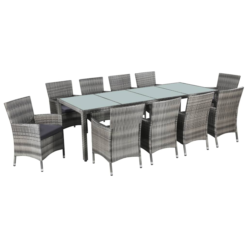 vidaXL 3-delige Tuinset poly rattan bruin