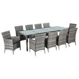 vidaXL 3-delige Tuinset poly rattan bruin