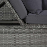 vidaXL Tuinbed 200x60 cm poly rattan grijs