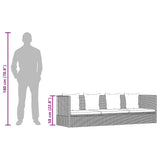 vidaXL Tuinbed 200x60 cm poly rattan grijs