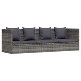 vidaXL Tuinbed 200x60 cm poly rattan grijs