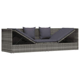 vidaXL Tuinbed 200x60 cm poly rattan grijs