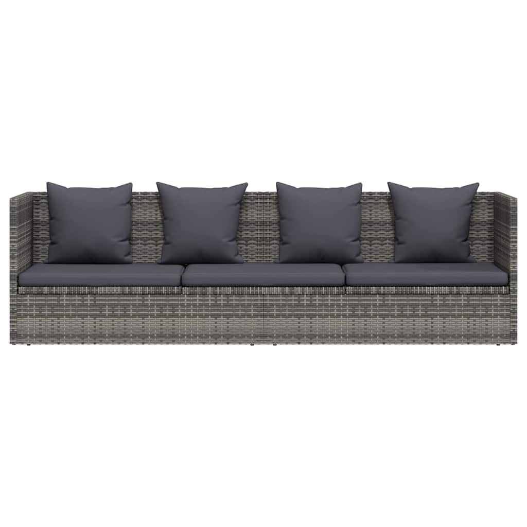vidaXL Tuinbed 200x60 cm poly rattan grijs