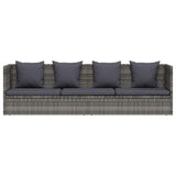 vidaXL Tuinbed 200x60 cm poly rattan grijs