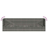 vidaXL Tuinbed 200x60 cm poly rattan grijs