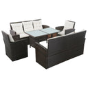 vidaXL 5-piece Lounge Set with Cushions Poly Rattan Black