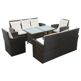 vidaXL 5-piece Lounge Set with Cushions Poly Rattan Black