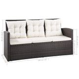 vidaXL 5-piece Lounge Set with Cushions Poly Rattan Black