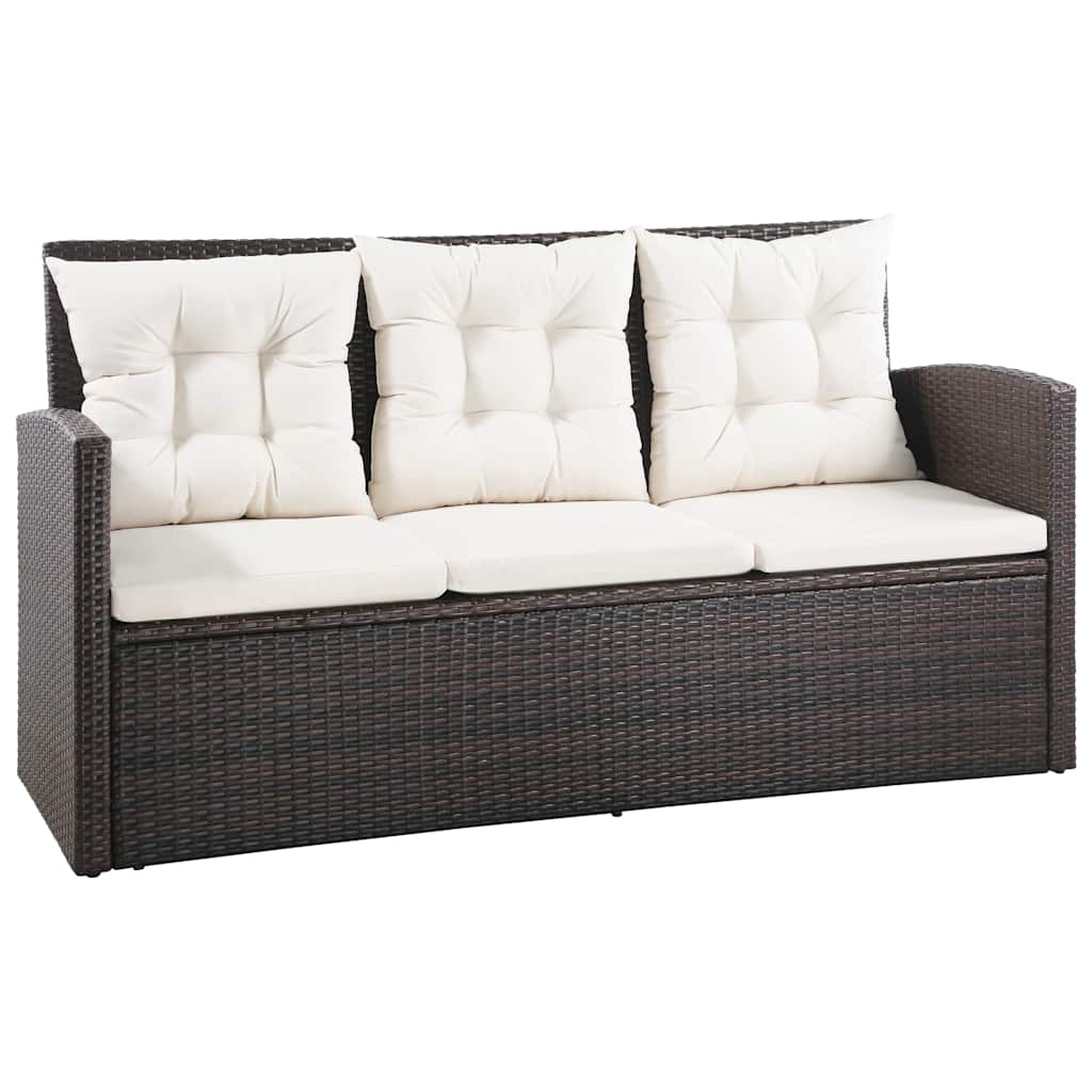 vidaXL 5-piece Lounge Set with Cushions Poly Rattan Black