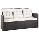 vidaXL 5-piece Lounge Set with Cushions Poly Rattan Black