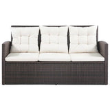 vidaXL 5-piece Lounge Set with Cushions Poly Rattan Black