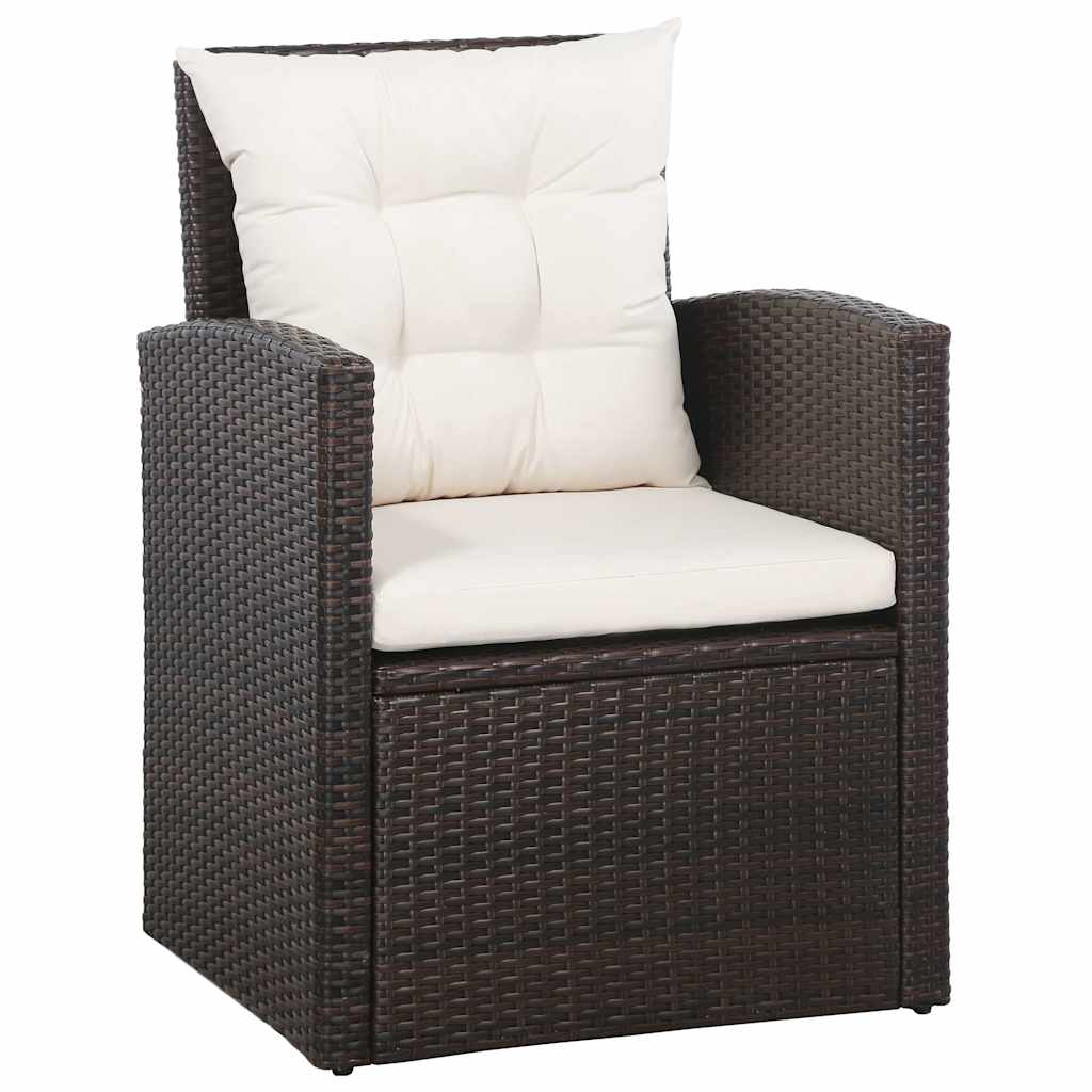 vidaXL 5-piece Lounge Set with Cushions Poly Rattan Black