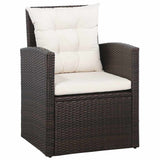 vidaXL 5-piece Lounge Set with Cushions Poly Rattan Black