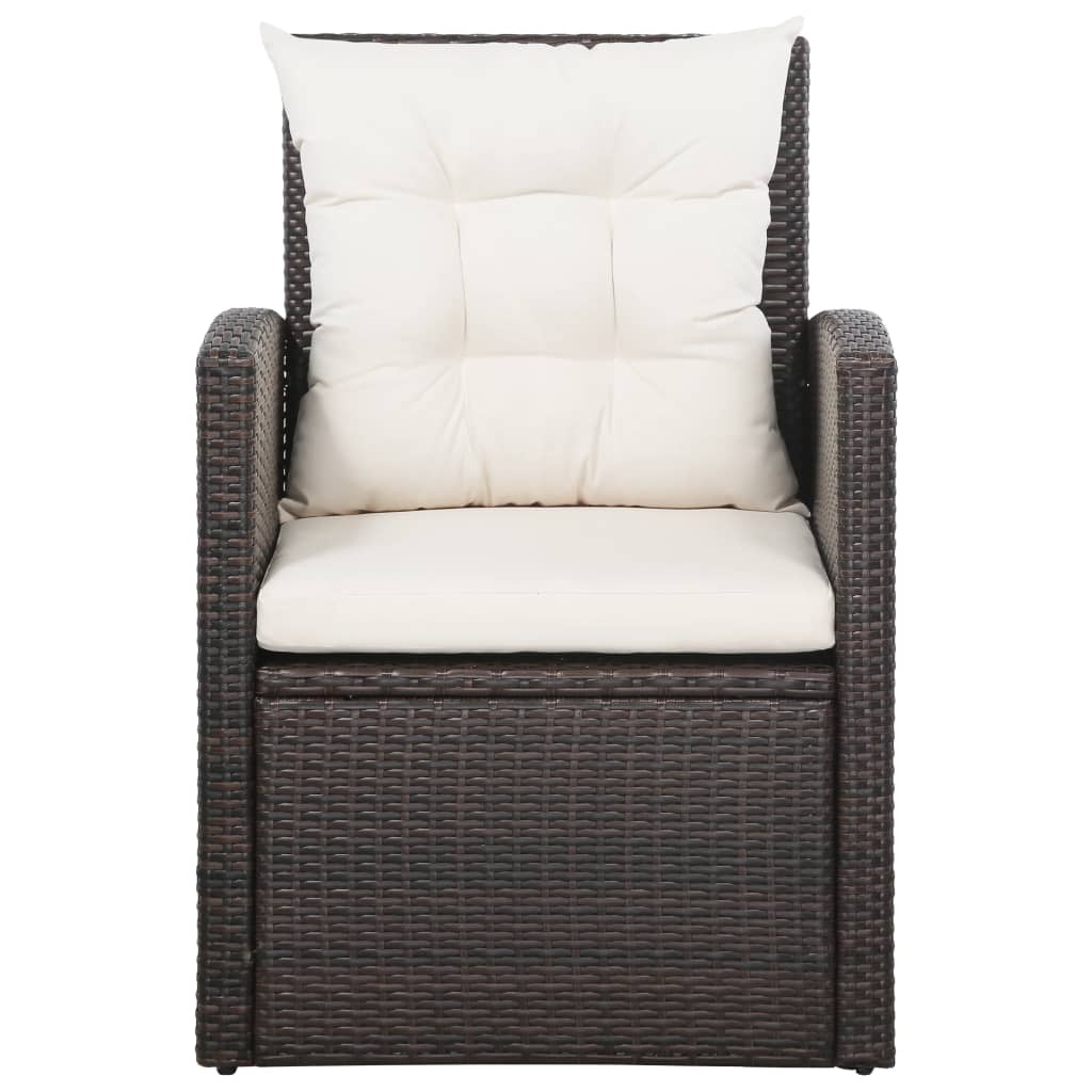 vidaXL 5-piece Lounge Set with Cushions Poly Rattan Black