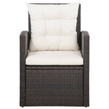 vidaXL 5-piece Lounge Set with Cushions Poly Rattan Black