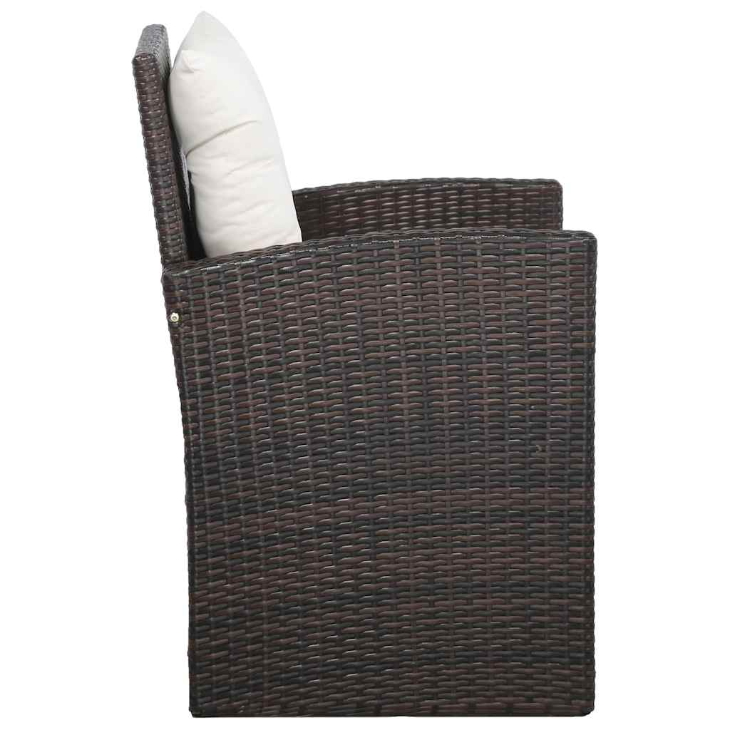 vidaXL 5-piece Lounge Set with Cushions Poly Rattan Black