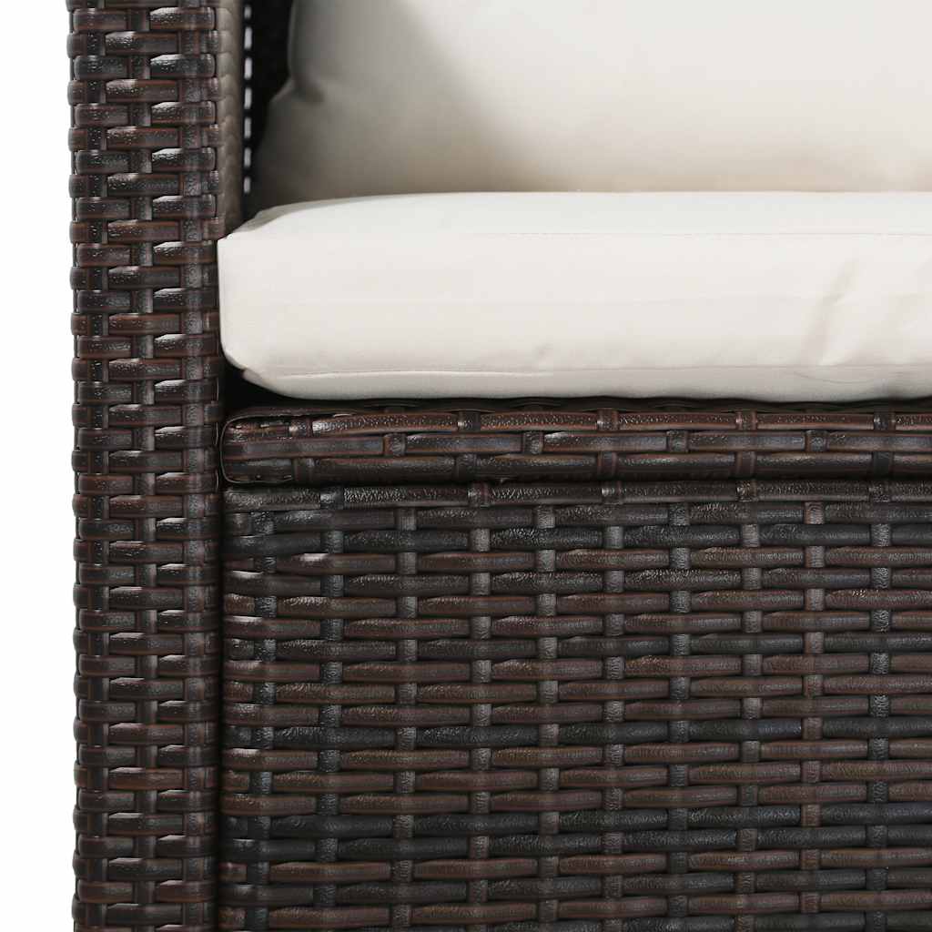 vidaXL 5-piece Lounge Set with Cushions Poly Rattan Black