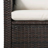 vidaXL 5-piece Lounge Set with Cushions Poly Rattan Black