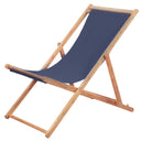 vidaXL Folding Beach Chair Eucalyptus Wood and Fabric Cream White