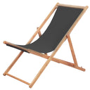 vidaXL Folding Beach Chair Eucalyptus Wood and Fabric Cream White