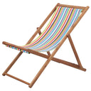 vidaXL Folding Beach Chair Eucalyptus Wood and Fabric Cream White