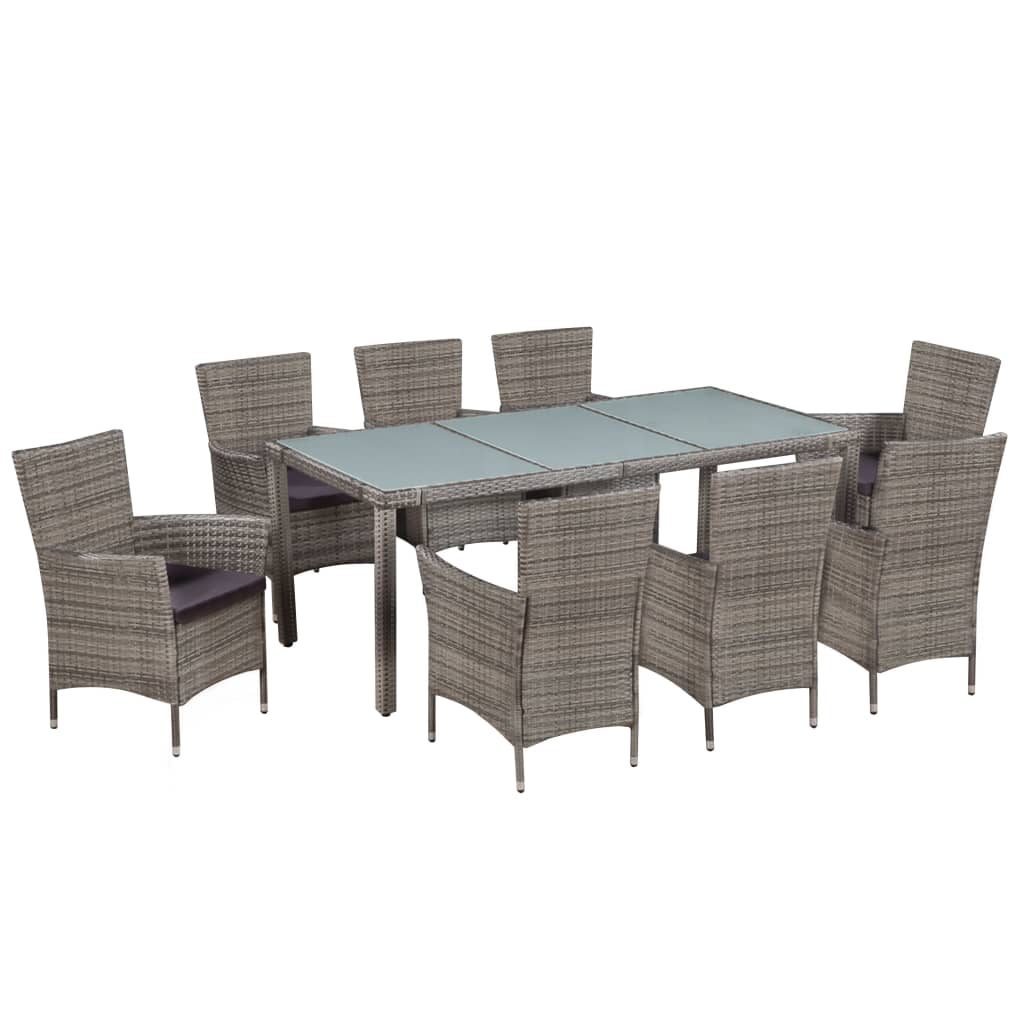 vidaXL 3-delige Tuinset poly rattan bruin