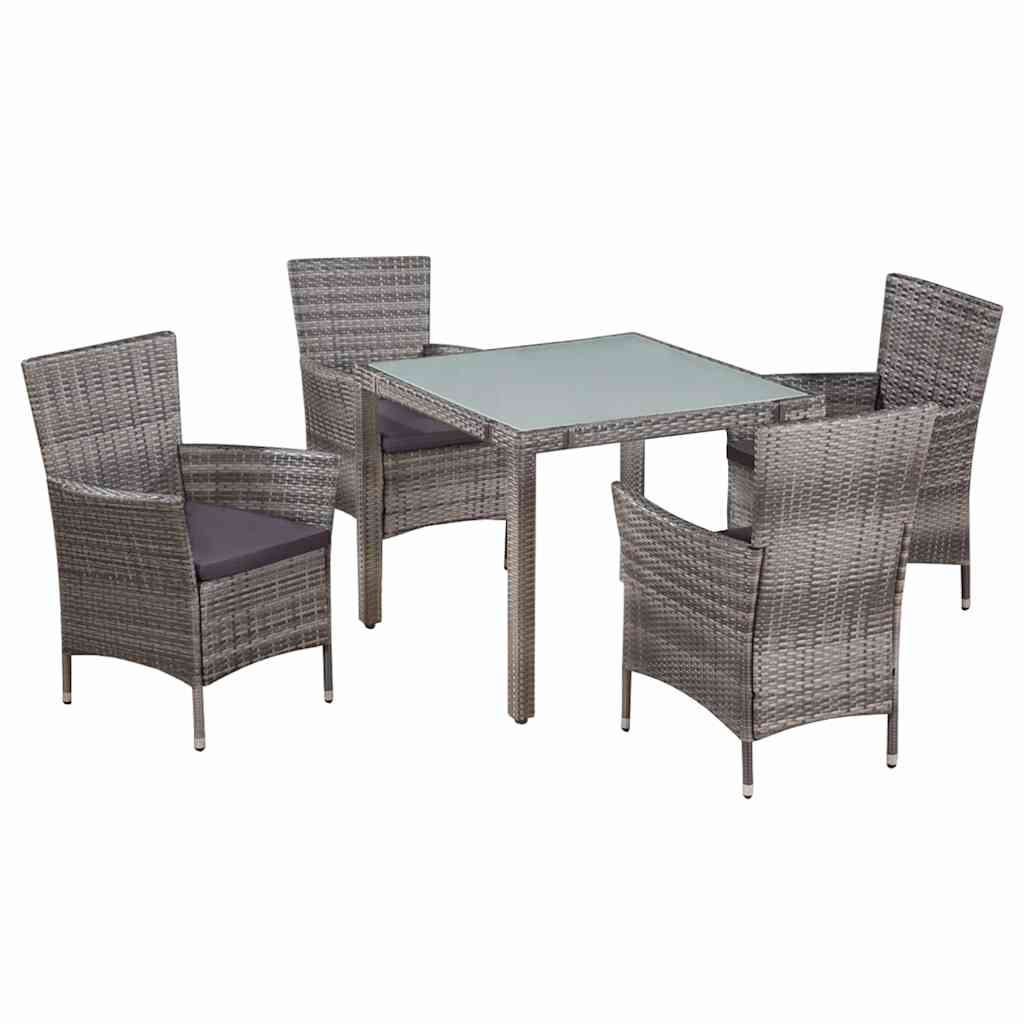 vidaXL 3-delige Tuinset poly rattan bruin