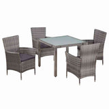 vidaXL 3-delige Tuinset poly rattan bruin