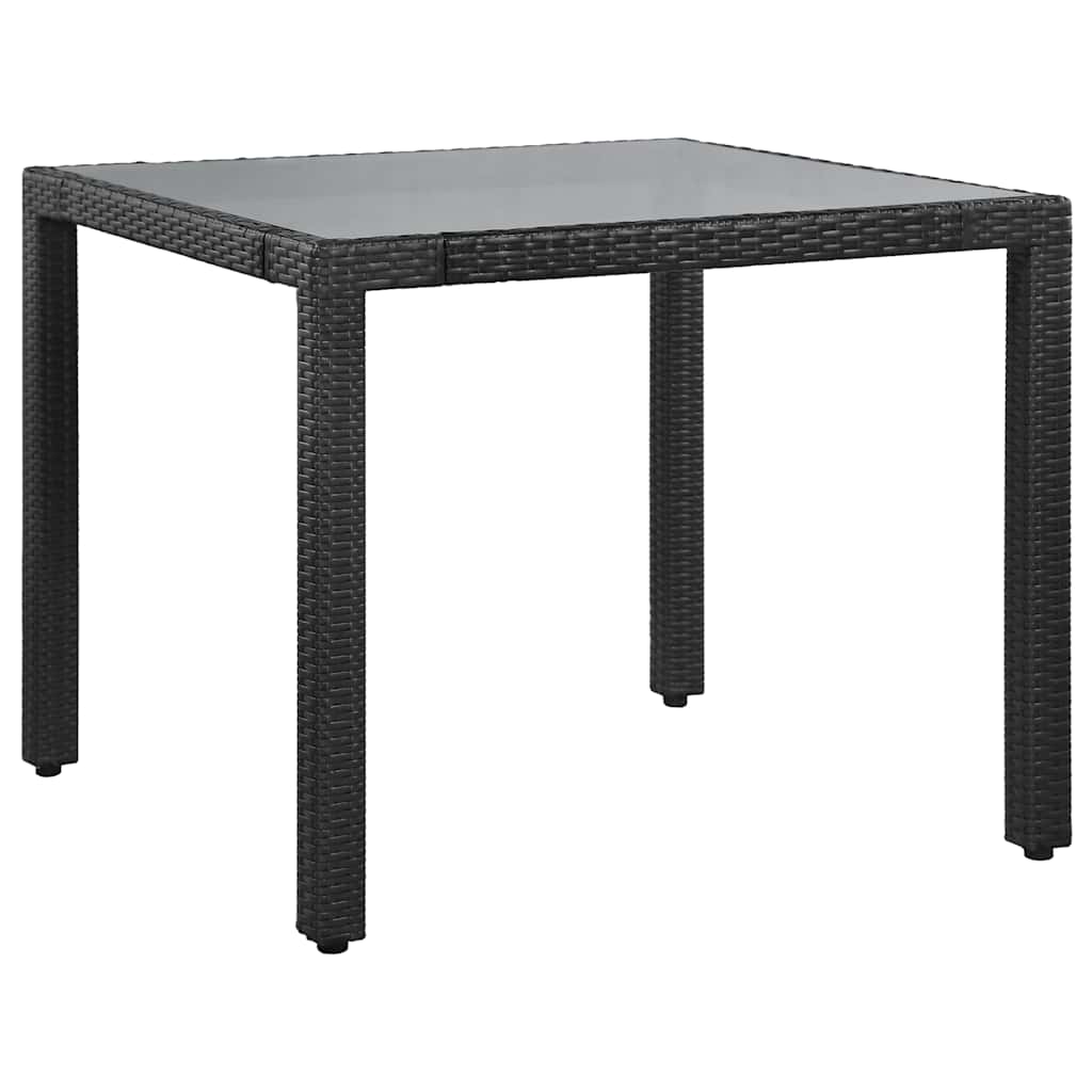 vidaXL 9-piece Garden Dining Set Poly Rattan Black