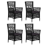vidaXL 9-piece Garden Dining Set Poly Rattan Black