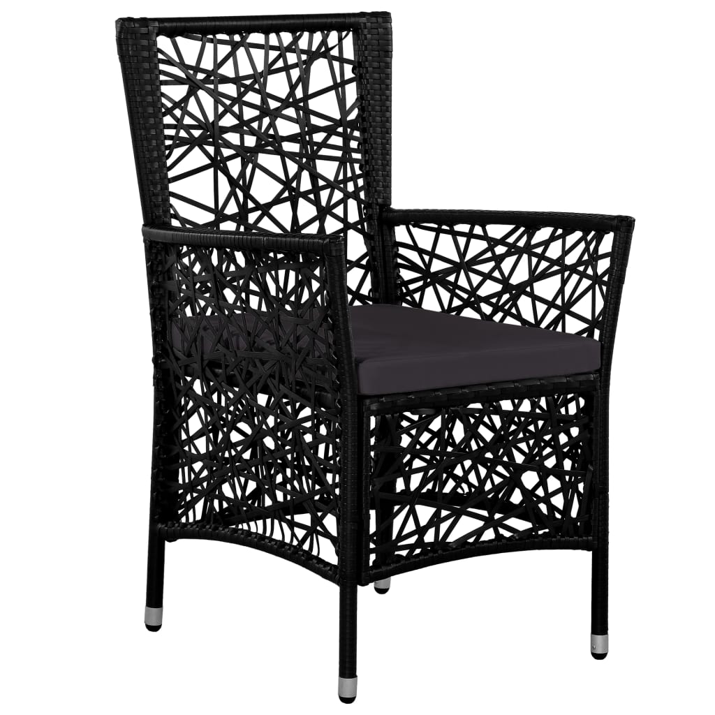 vidaXL 9-piece Garden Dining Set Poly Rattan Black