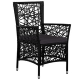 vidaXL 9-piece Garden Dining Set Poly Rattan Black