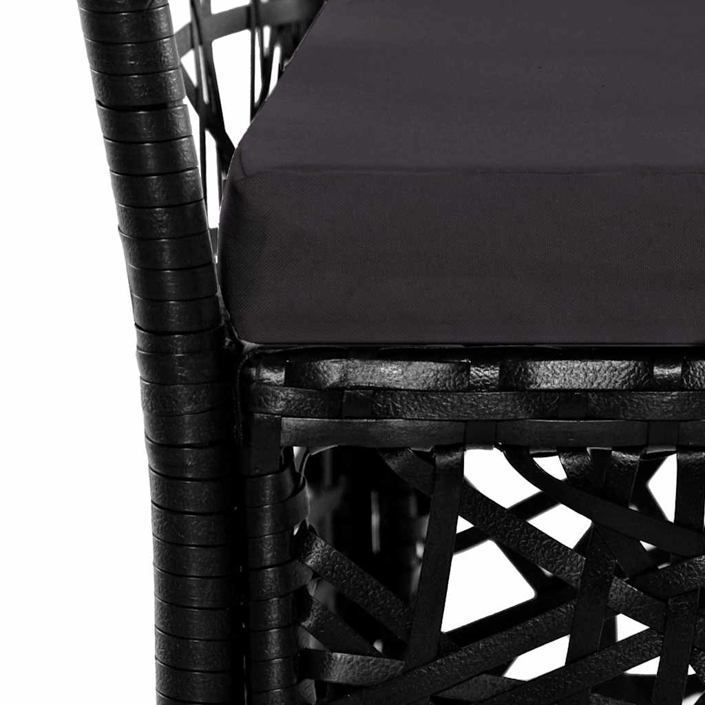 vidaXL 9-piece Garden Dining Set Poly Rattan Black