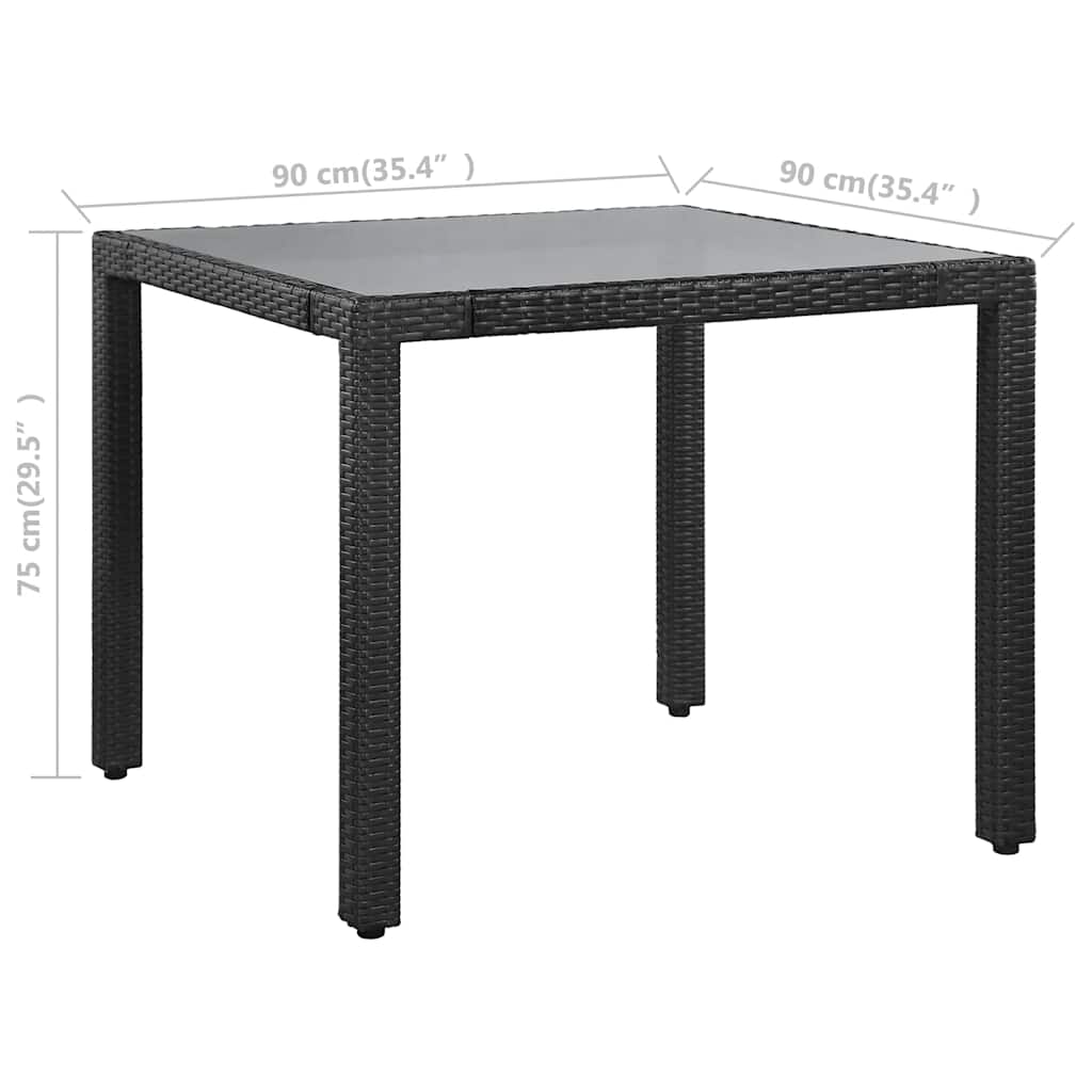 vidaXL 9-piece Garden Dining Set Poly Rattan Black
