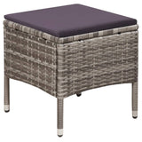 vidaXL Tuinstoel en kruk met kussens poly rattan bruin