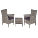 vidaXL 3-delige Bistroset poly rattan bruin