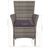 vidaXL 3-delige Bistroset poly rattan bruin