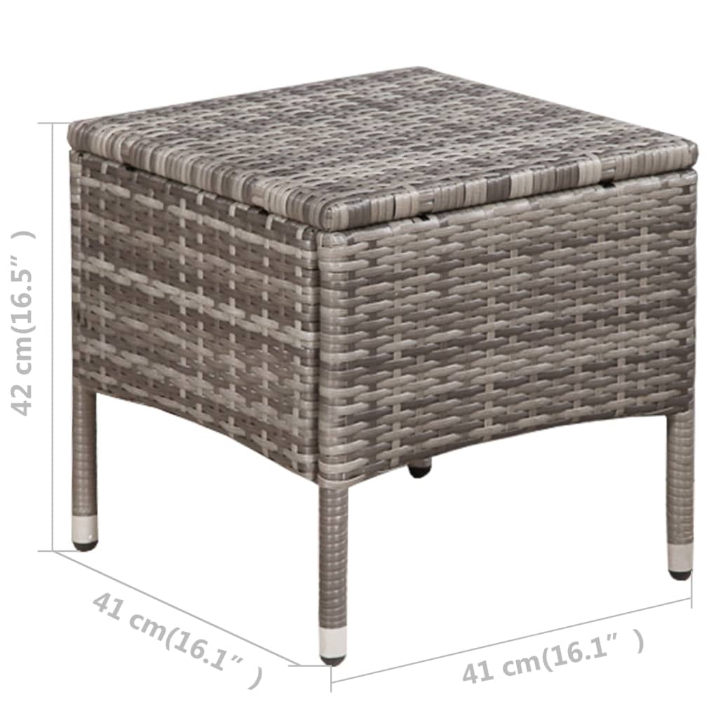 vidaXL 3-delige Bistroset poly rattan bruin
