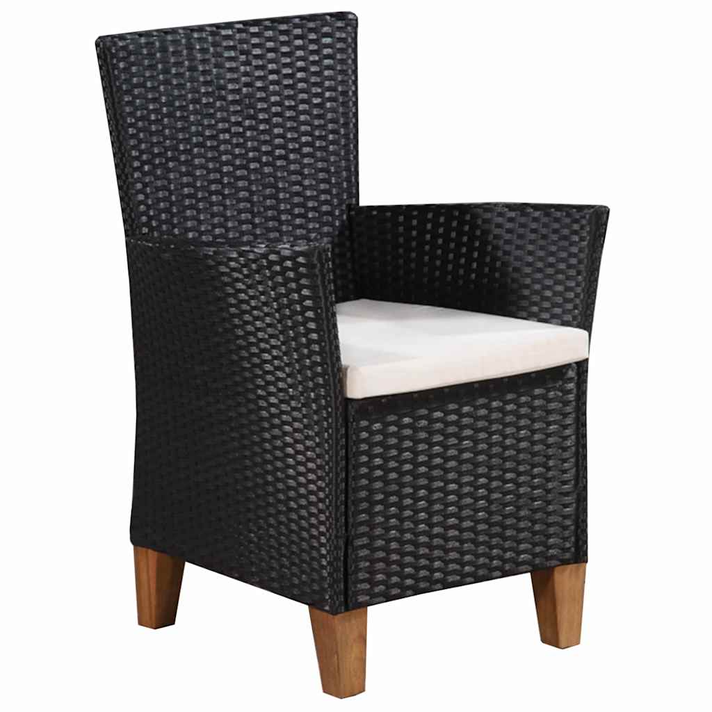 vidaXL 7-delige Tuinset poly rattan zwart en bruin