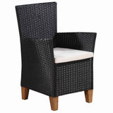 vidaXL 7-delige Tuinset poly rattan zwart en bruin