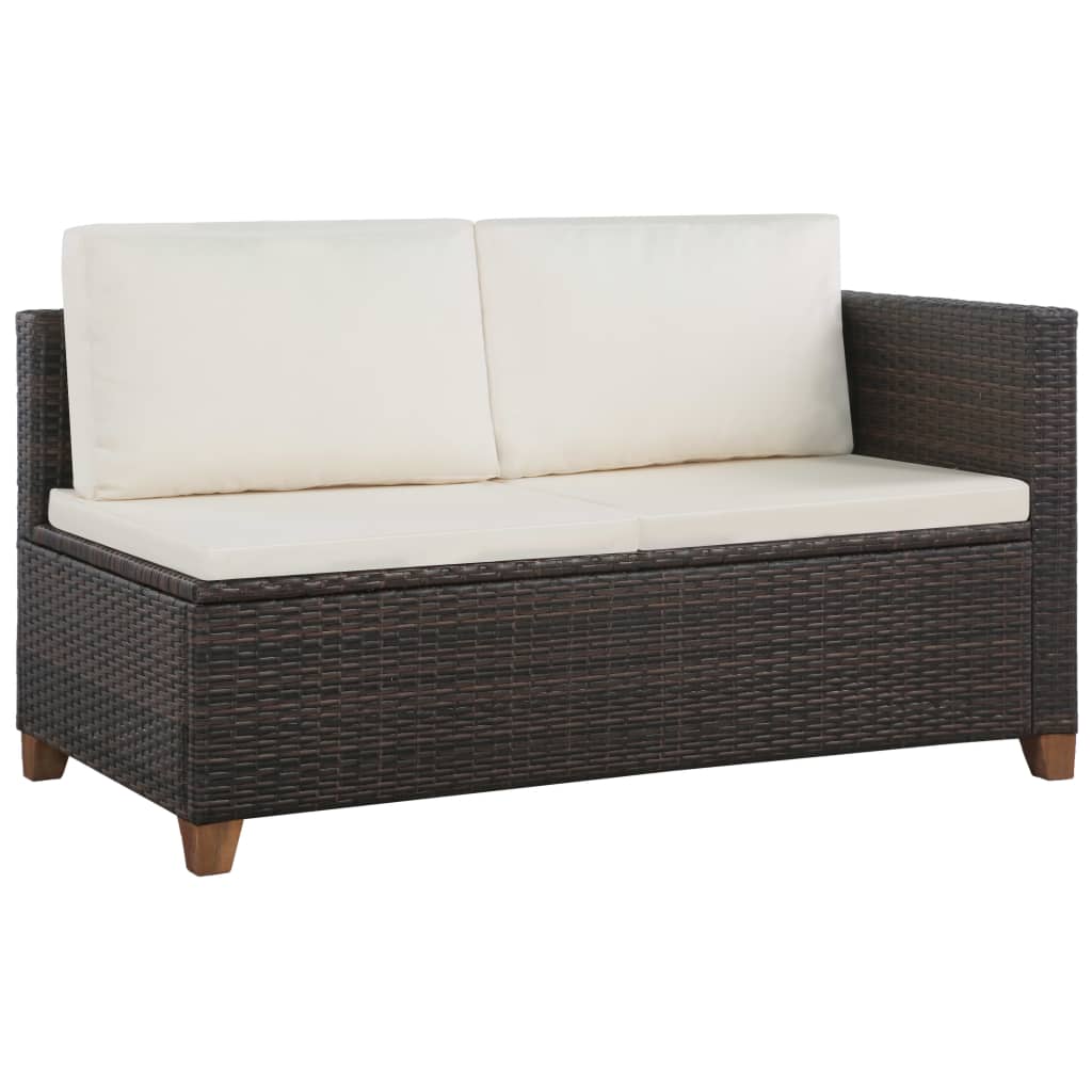 vidaXL 4-delige Loungeset met kussens poly rattan zwart